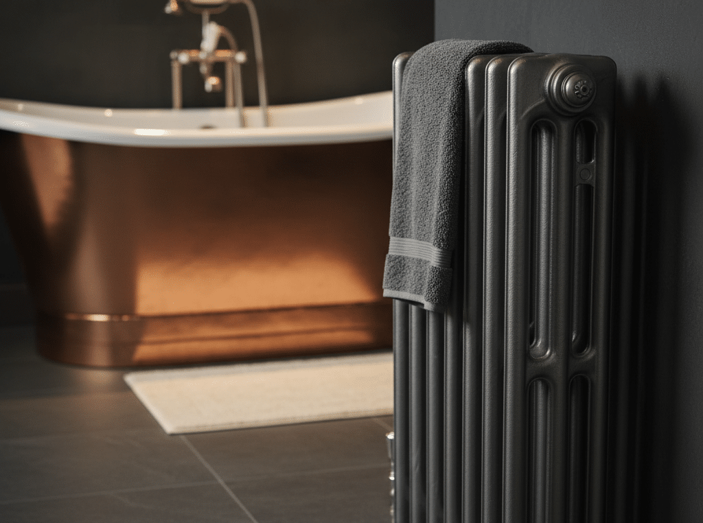 Anthracite_radiator_paint in a bathroom image