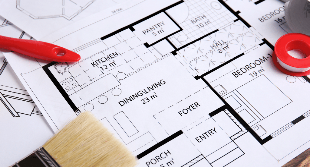 House floor plan showing new rooms added to space